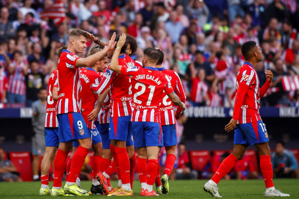 <p>El Atleti celebra uno de los goles de Sorloth. / <strong>Atlético de Madrid</strong></p>