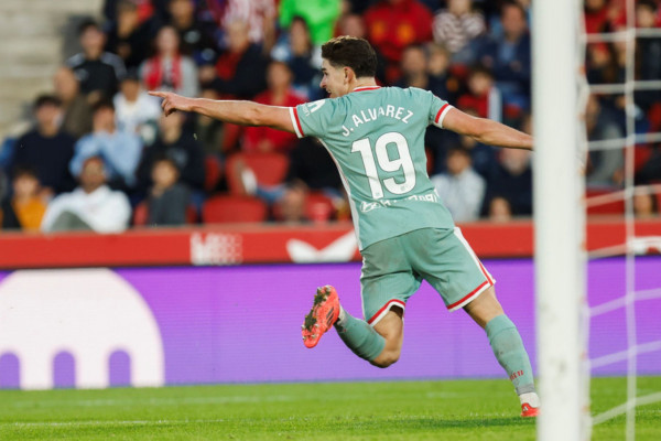 <p>Julián Álvarez celebra el único tanto del partido. /<strong> Atlético de Madrid</strong></p>