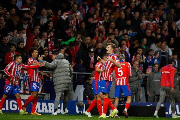 <p>Sorloth celebra el segundo gol del Atleti contra el Alavés. / <strong>Club Atlético de Madrid</strong></p>