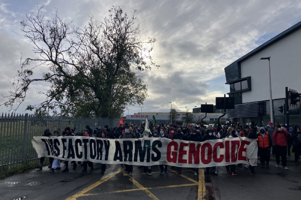 <p>Bloqueo de la fábrica de BAE Systems en Rochester (Reino Unido) en noviembre de 2023. / <strong>Workers for a Free Palestine</strong></p>