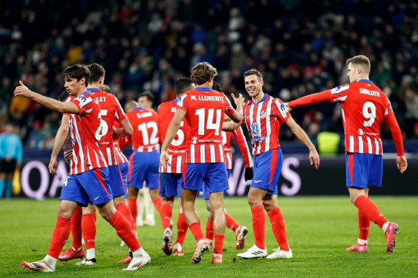 <p>Los jugadores del Atleti celebran la victoria del partido. / <strong>Club Atlético de Madrid</strong></p>