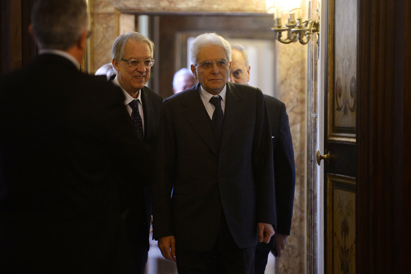 Sergio Mattarella, nuevo presidente de Italia,  a su llegada al Tribunal Constitucional. 