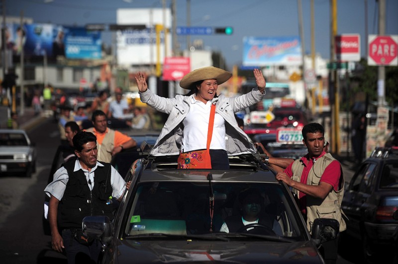 Keiko Fujimori en campaña en Arequipa en el 2011.