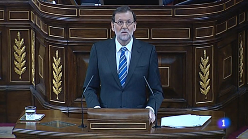 Mariano Rajoy, en una imagen de la retransmisión del debate del estado de la nación (RTVE).