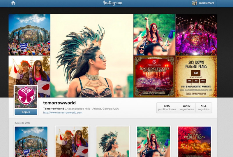 <p>Página Instagram de 'Tomorroworld'. </p>