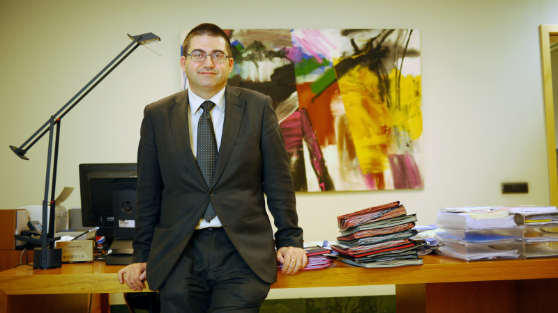 <p>Carlos Sánchez Mato, en su despacho del Ayuntamiento de Madrid.</p>