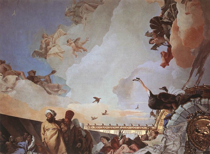 <p><em>La gloria de la monarquía española</em>, de Tiepolo en el Salón del trono del Palacio Real de Madrid.</p>