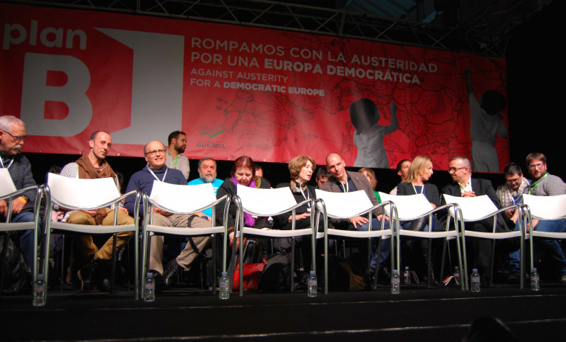 <p>Inicio de las jornadas de Plan B Europa en el Matadero de Madrid</p>