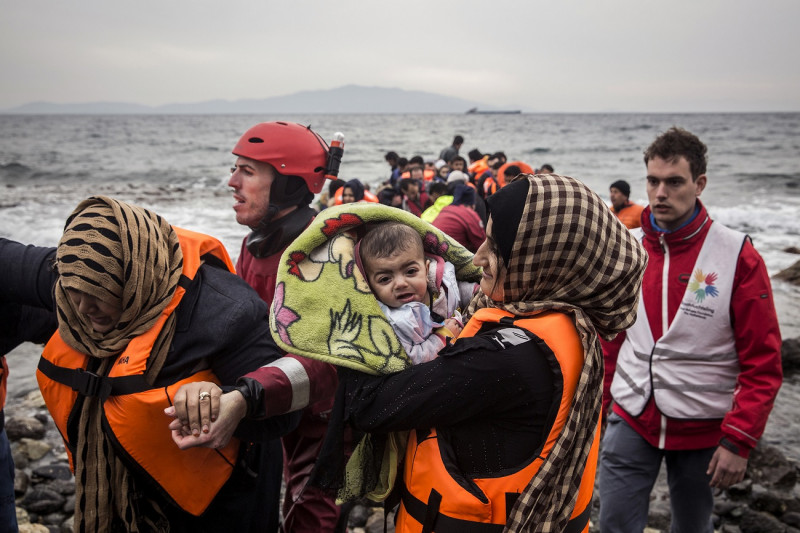 <p>Llegada a Lesbos (Grecia) de refugiados sirios e iraquíes procedentes de Turquía. Marzo de 2016. </p>