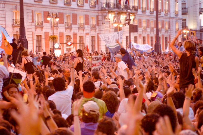 <p>Concentración de los indignados en Sol. </p>