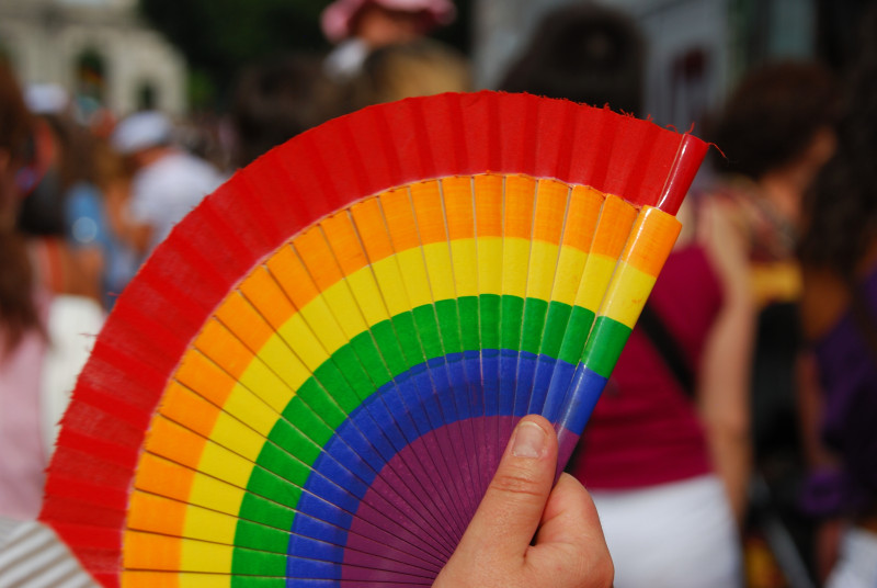 <p>Un abanico arcoíris, durante las celebraciones del Orgullo LGTB.</p>