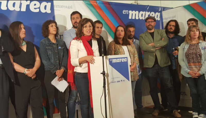 <p>Integrantes de la coalición En Marea comparecen después del escrutinio del 26J</p>