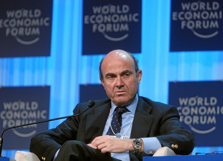 <p>El ministro de Economía, Luis de Guindos, durante la reunión anual del World Economic Forum. </p>