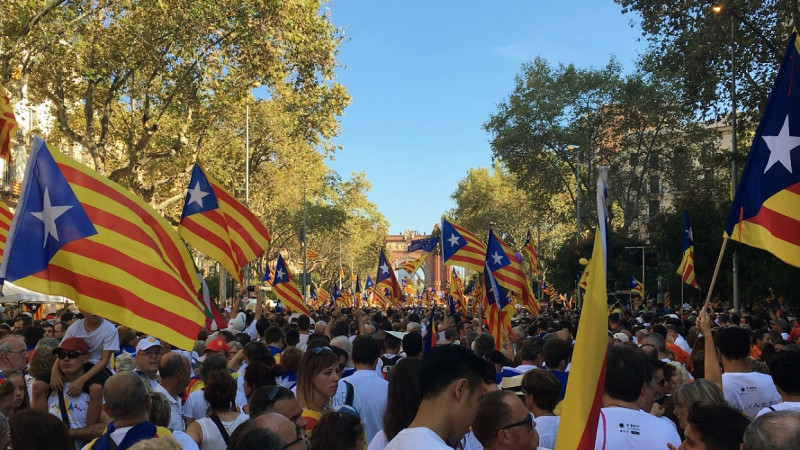 <p>Manifestación de la Diada 2016 en el Paseo de Sant Joan, de Barcelona.</p>