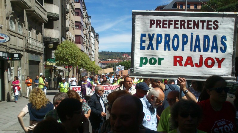 <p>Manifestación de preferentistas en Ourense, en junio de 2013</p>