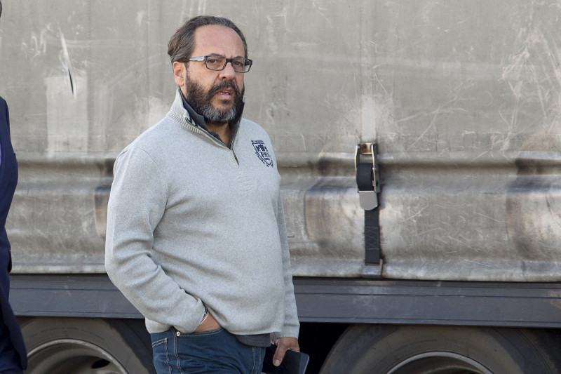 <p>Álvaro Pérez, 'el Bigotes', llegando al juicio de la Gürtel en la Audiencia Nacional.</p>