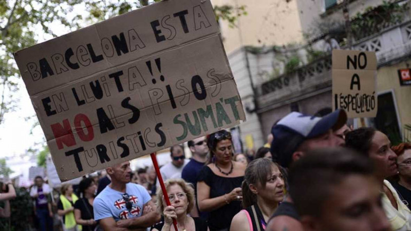 <p>Protestas en Barcelona contra el turismo masivo.</p>