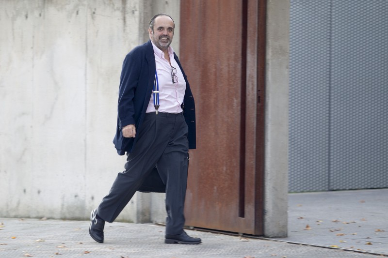 <p>Guillermo Ortega, el <em>rata, </em>exalcalde de Majadahonda, a su llegada a la Audiencia Nacional.</p>