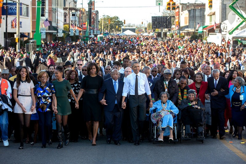 <p>La familia Obama en la conmemoración del 50 aniversario de la marcha de Selma a Montgomery el 7 de marzo de 2015.</p>