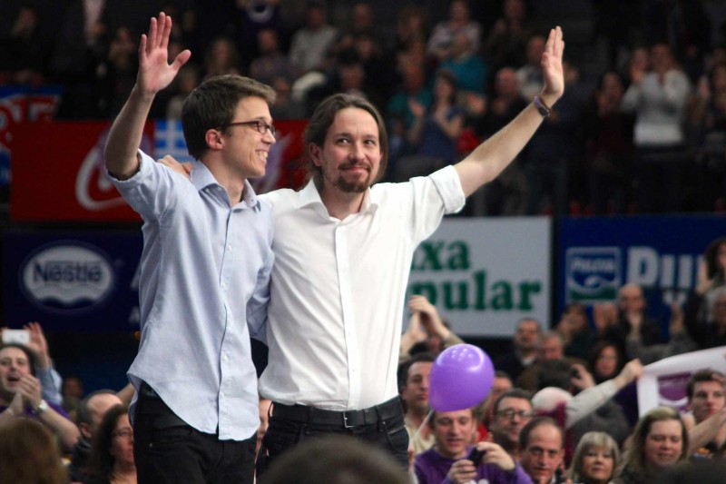 <p>Íñigo Errejón y Pablo Iglesias en un acto en Valencia en 2015.</p>