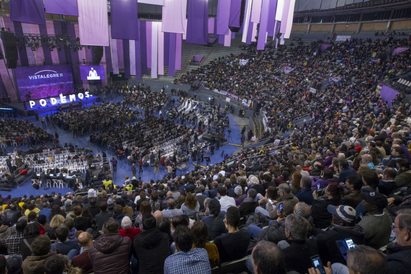 <p>El Palacio de Vistalegre, durante el Congreso de Podemos </p>