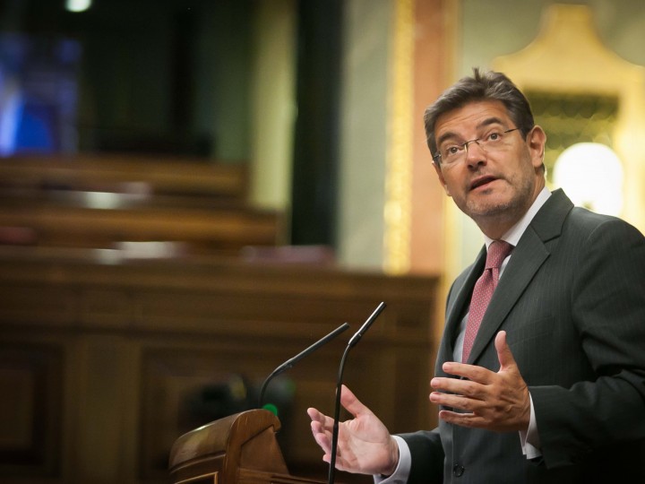 <p>El ministro de Justicia, Rafael Catalá, en una intervención en el Parlamento.</p>