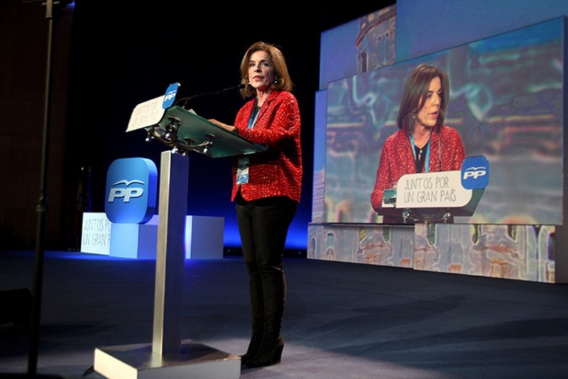 <p>Ana Botella en su intervención en la Comisión Nacional por el Partido Popular </p>