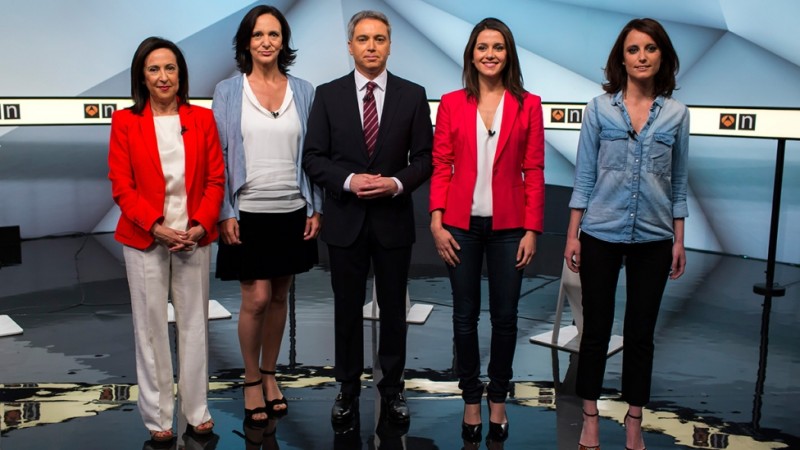 <p>Andrea Levy, Margarita Robles, Carolina Bescansa e Inés Arrimadas en el debate 'Las mujeres primero', el 9 de junio de 2016.</p>