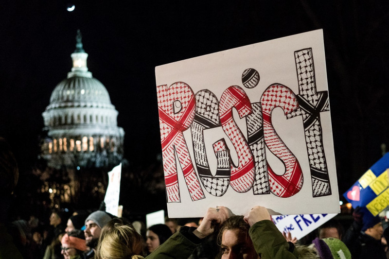 <p>Protesta en enero de 2017 en Washington contra el veto de Trump a emigrantes y refugiados.</p>