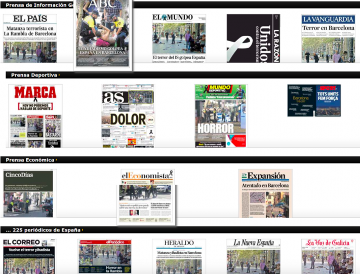 <p>Portadas de los diarios españoles, el 18 de agosto. </p>