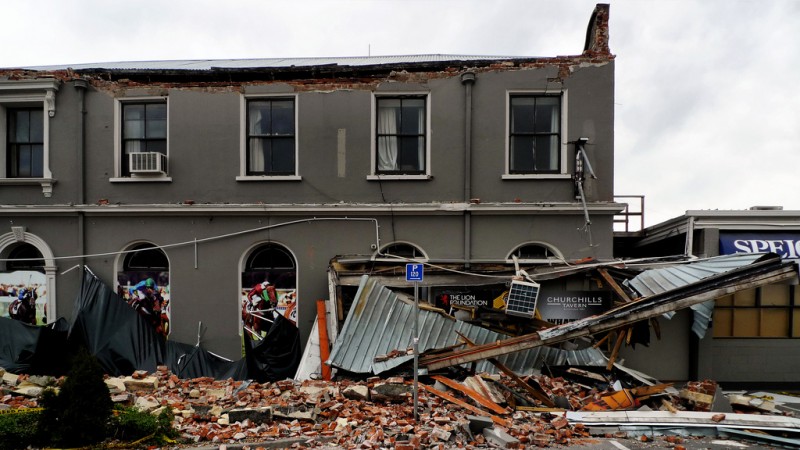 <p>Destrucción provocada por un terremoto en Canterbury, Nueva Zelanda, en 2010.  </p>