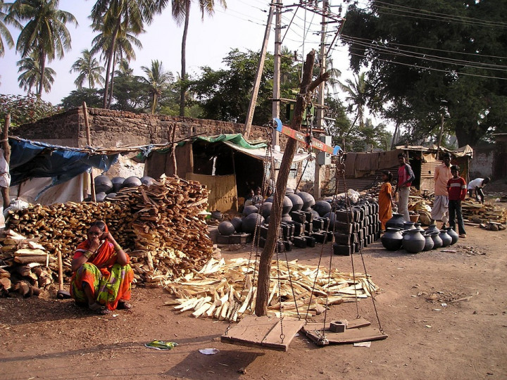 <p>Mercado ambulante en La India.</p>