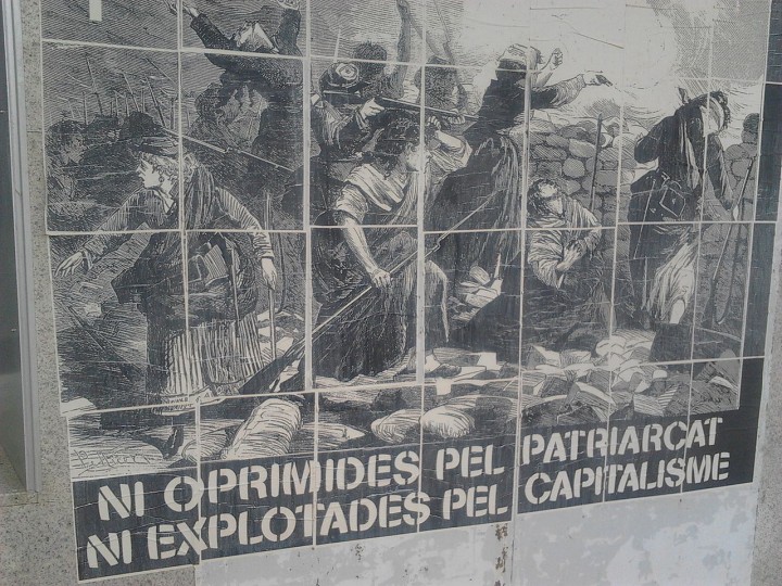 <p>Mural feminista en la Universidad Pompeu Fabra. Barcelona. 2014</p>