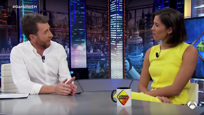 <p>Pablo Motos entrevista a Garbiñe Muguruza en <em>El Hormiguero</em> </p>