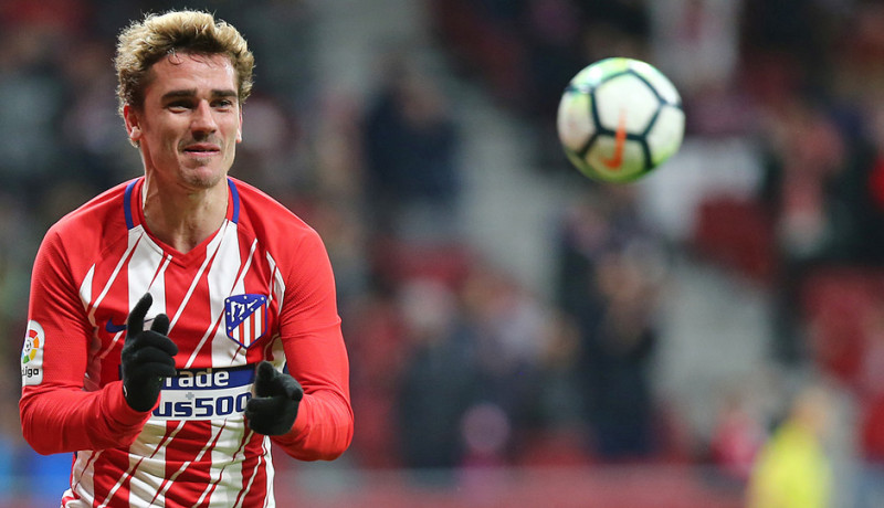 <p>Antoine Griezmann celebra su tercer gol ante el Leganés, 28 de febrero de 2018.</p>