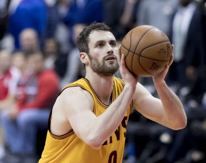 <p>Kevin Love, jugador de los Cleveland Cavaliers, en un partido frente a los Washington Wizards. Febrero 2017.</p>