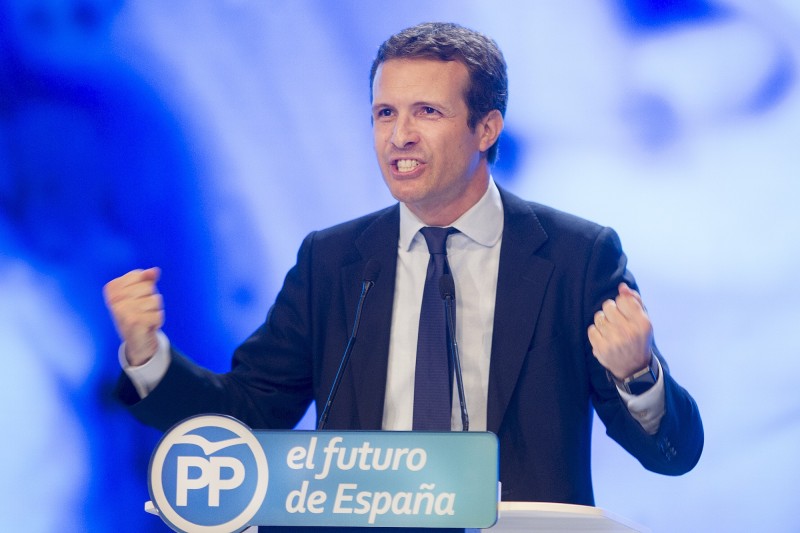 <p>El presidente del Partido Popular, Pablo Casado, durante el Congreso del PP. </p>