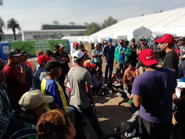 <p>La caravana de migrantes en Ciudad de México.</p>