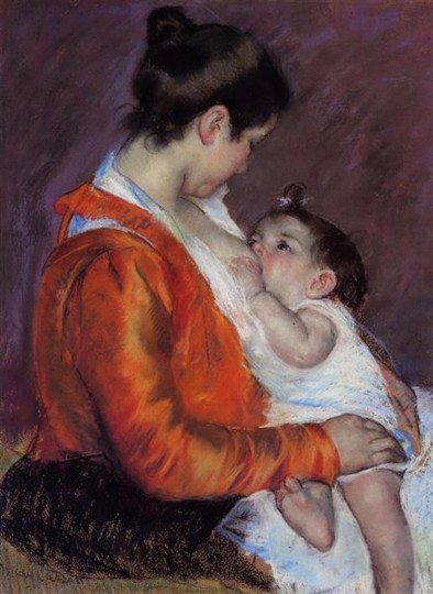 <p><em>Louise amamantando a su hija</em>. </p>