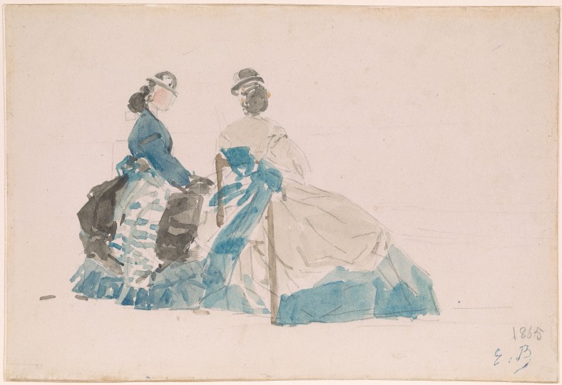 <p>Mujeres en la playa. 1865</p>