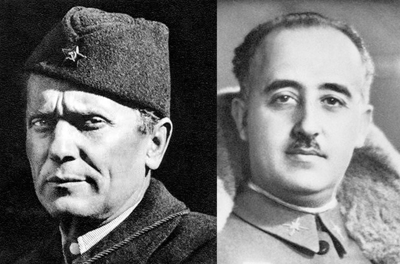 <p>Los dictadores Josip Broz Tito y Francisco Franco.</p>