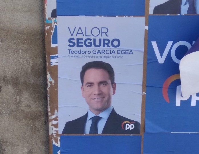 <p>Cartel electoral de Teodoro García Egea. </p>