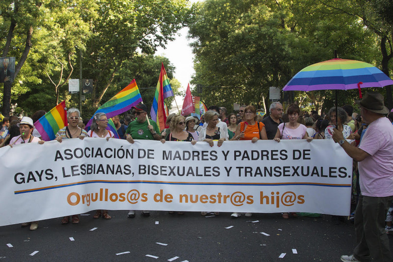 <p>Manifestantes durante el orgullo gay en Madrid. </p>