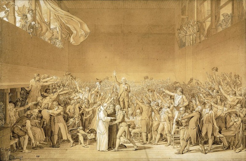 <p>'El juramento del juego de la pelota'. Jacques-Louis David, 1791.</p>
