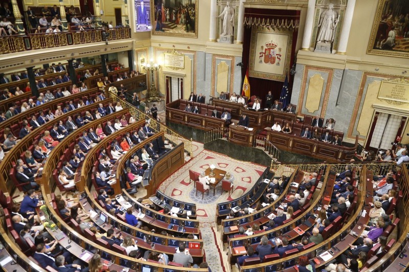 <p>El hemiciclo del Congreso durante el debate de investidura de Pedro Sánchez, el 22 de julio. </p>