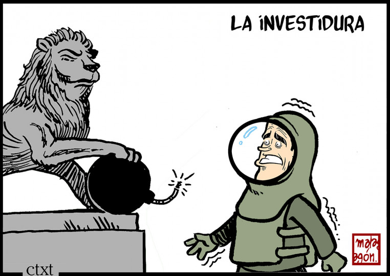 <p>Pedro Sánchez en la investidura.</p>