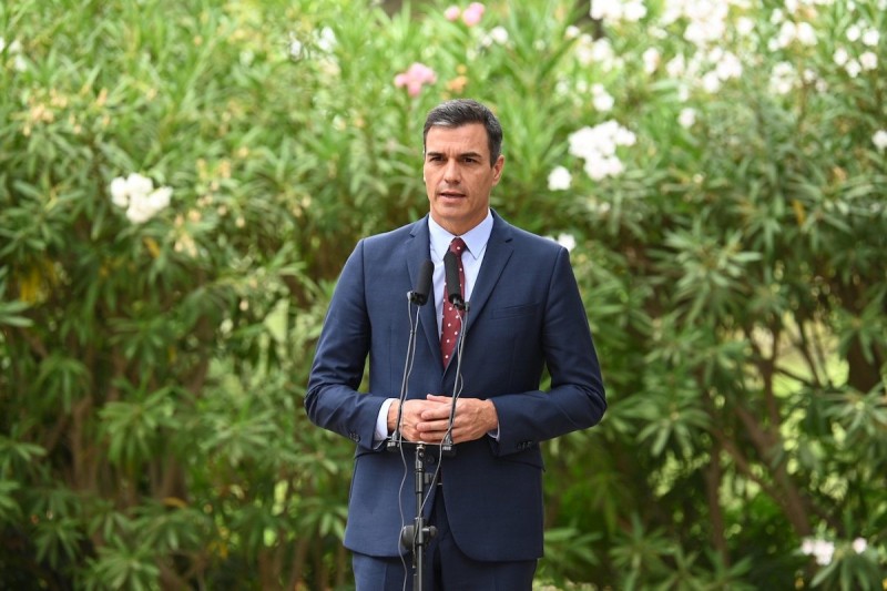 <p>Pedro Sánchez durante la rueda de prensa del pasado 7 de agosto en Moncloa. </p>