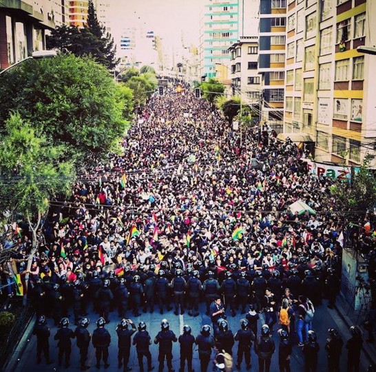 <p>Manifestación en La Paz (Bolivia), el pasado 23 de octubre.</p>