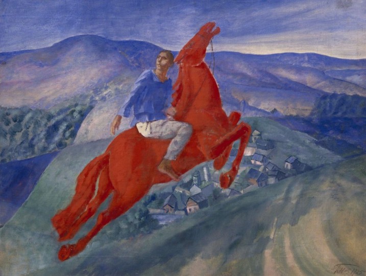 <p>Fantasía. Kuzma Petrov-Vodkin (1925).</p>