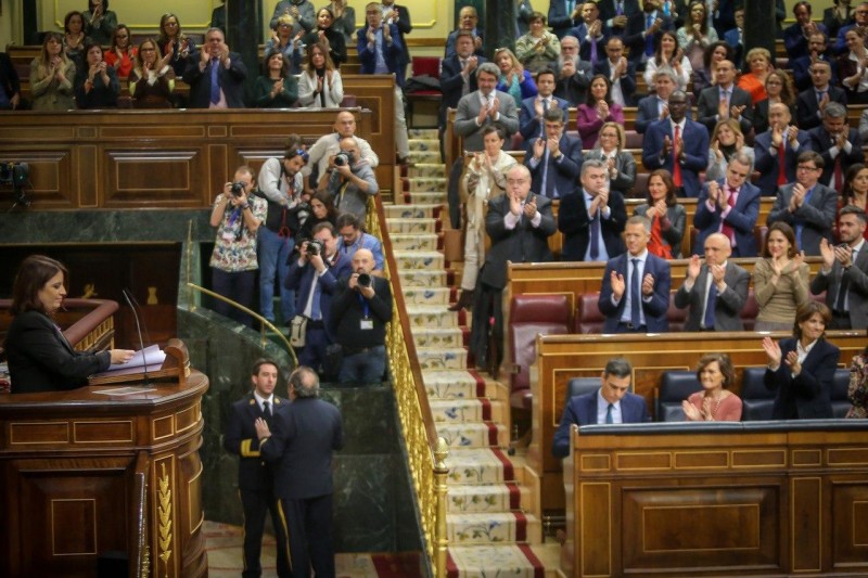 <p>Adriana Lastra durante su intervención en la sesión de investidura.</p>